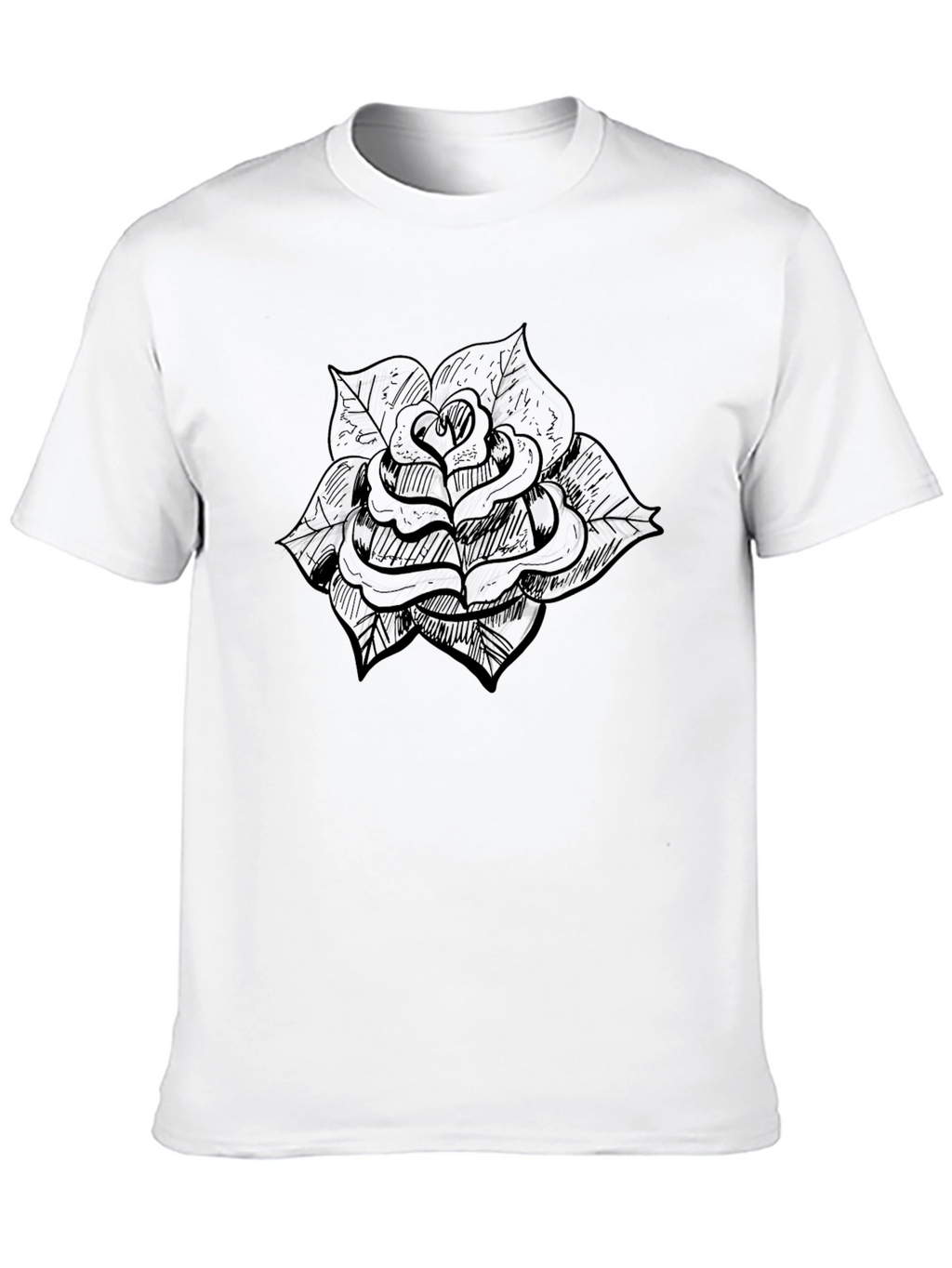 Black Rose Graphic Tee - Mens Fashion