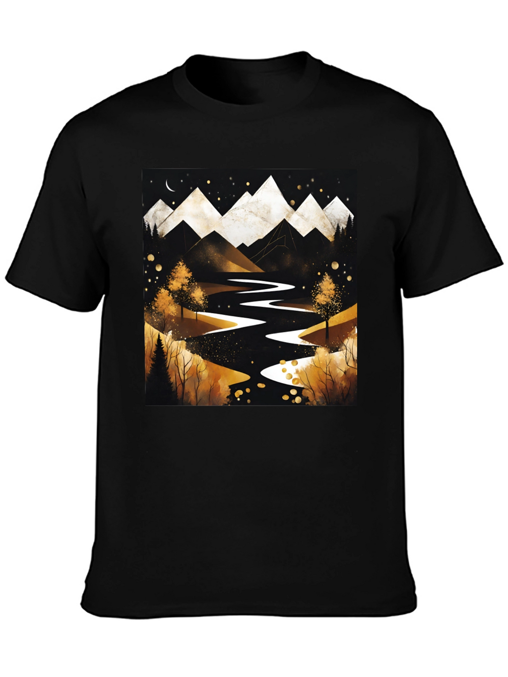 Mountain River Graphic Tee - Black