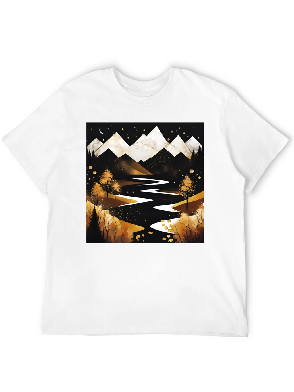 Mountain River Graphic Tee - Black