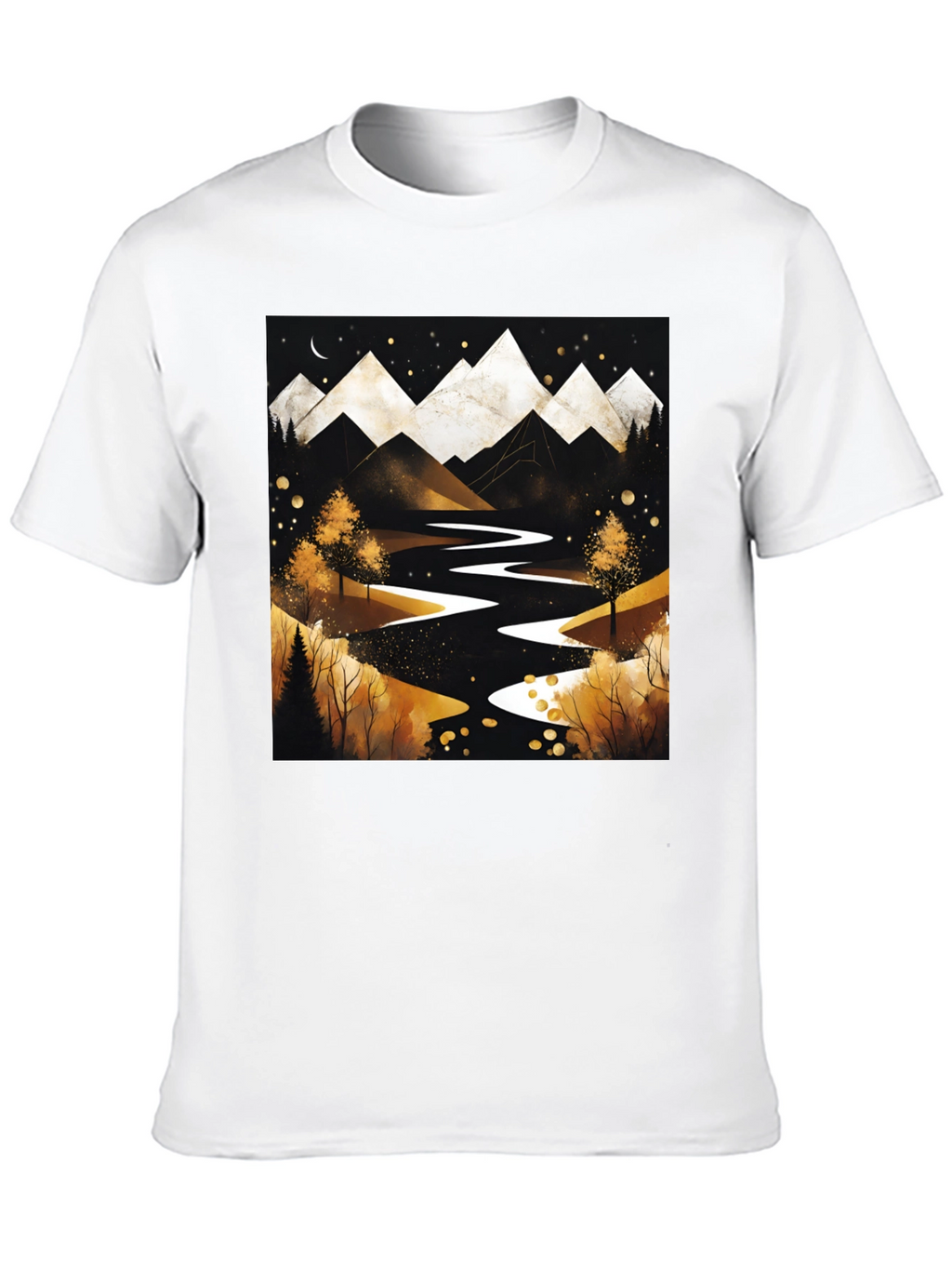 Mountain River Graphic Tee - Black