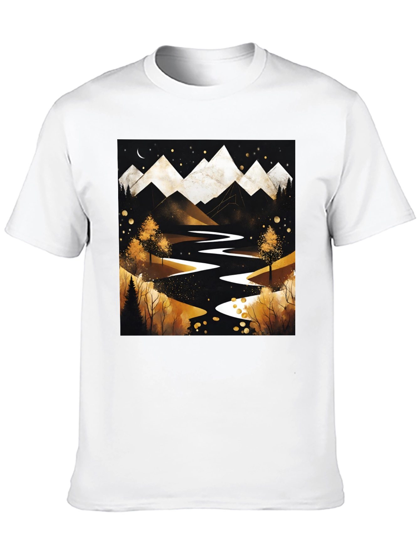 Mountain River Graphic Tee - Black