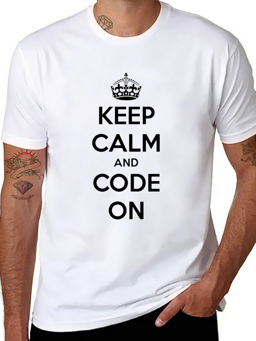 Keep Calm and Code On Black T-Shirt