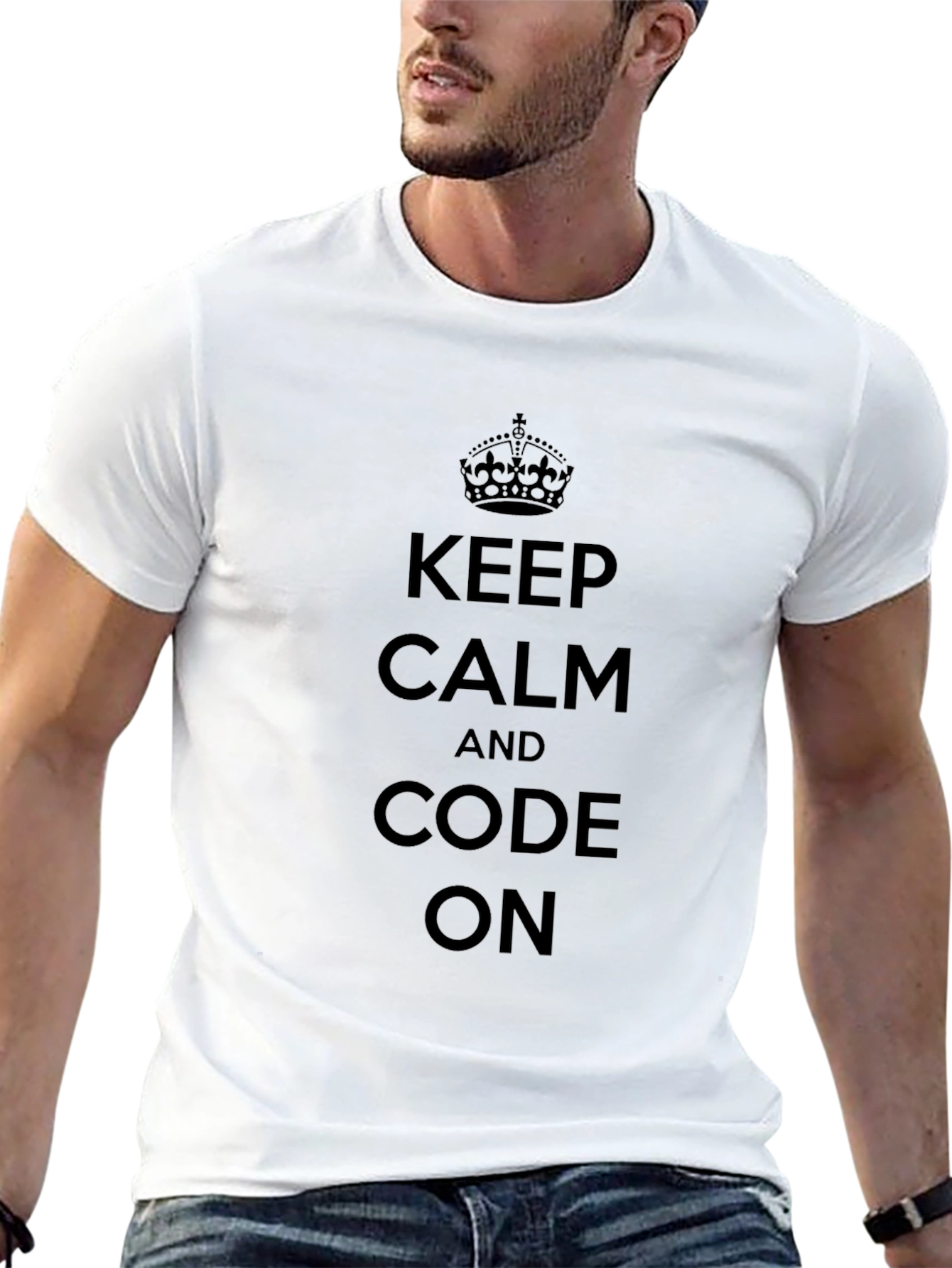 Keep Calm and Code On Black T-Shirt