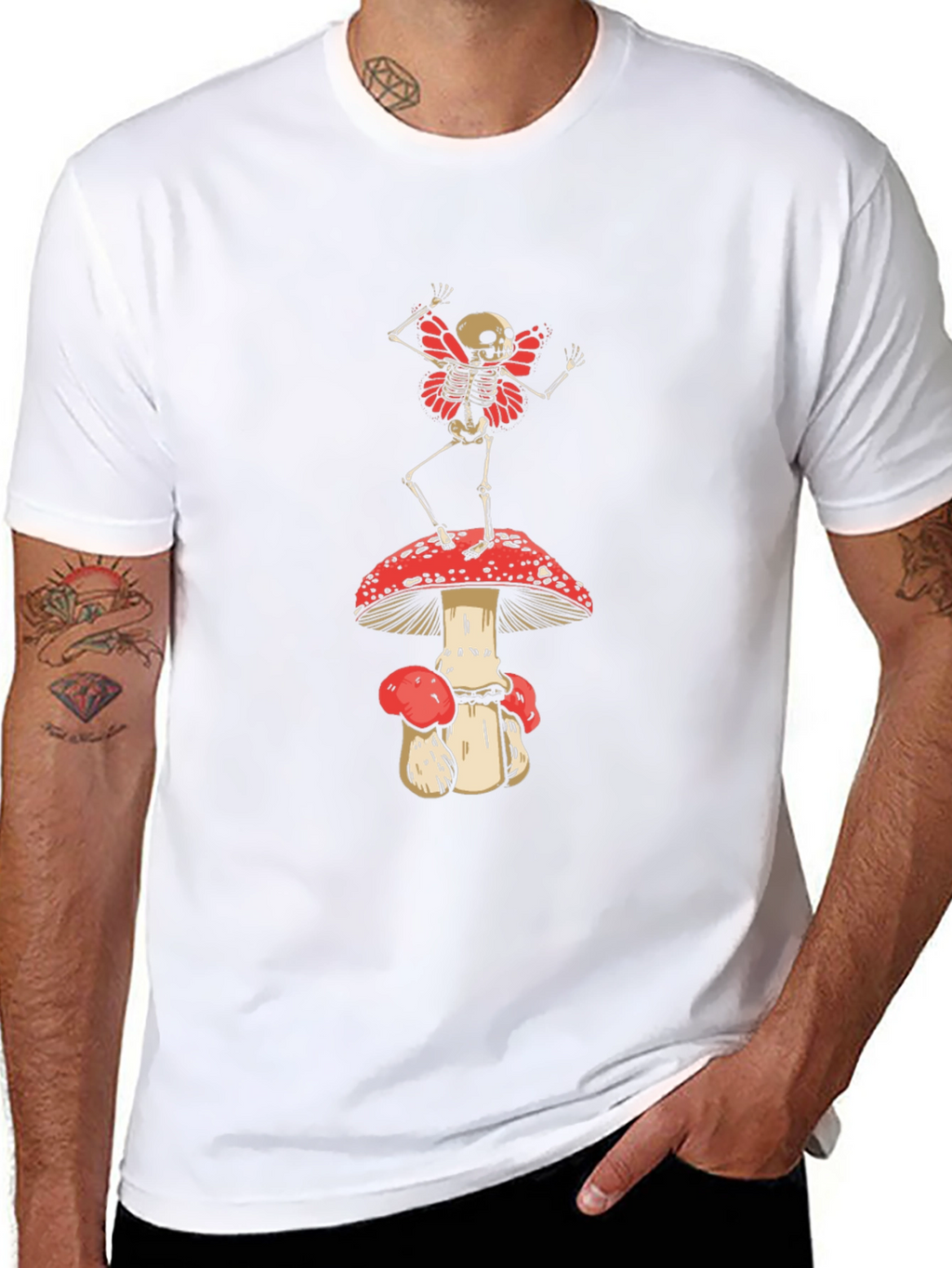 Skeleton Fairy on Mushroom T-Shirt