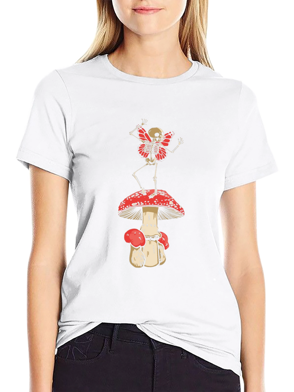 Skeleton Fairy on Mushroom T-Shirt