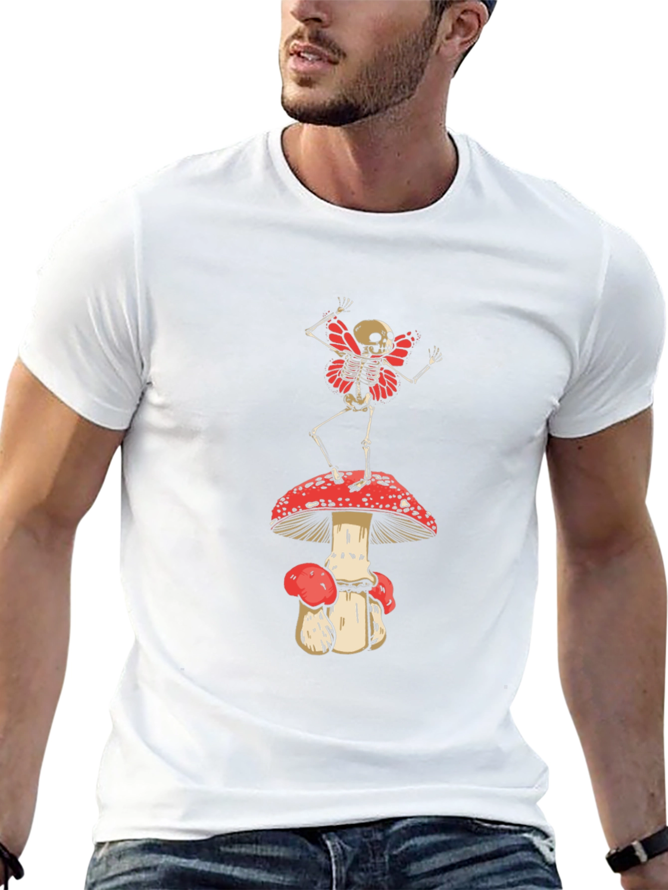 Skeleton Fairy on Mushroom T-Shirt