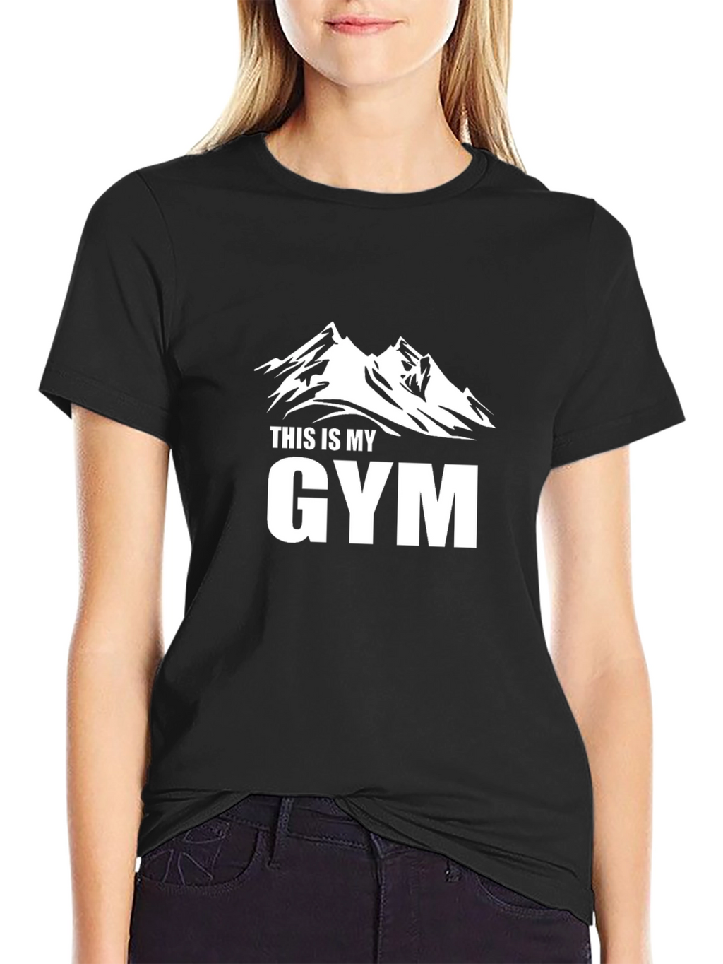 This Is My Gym Mountain Black Graphic Tee