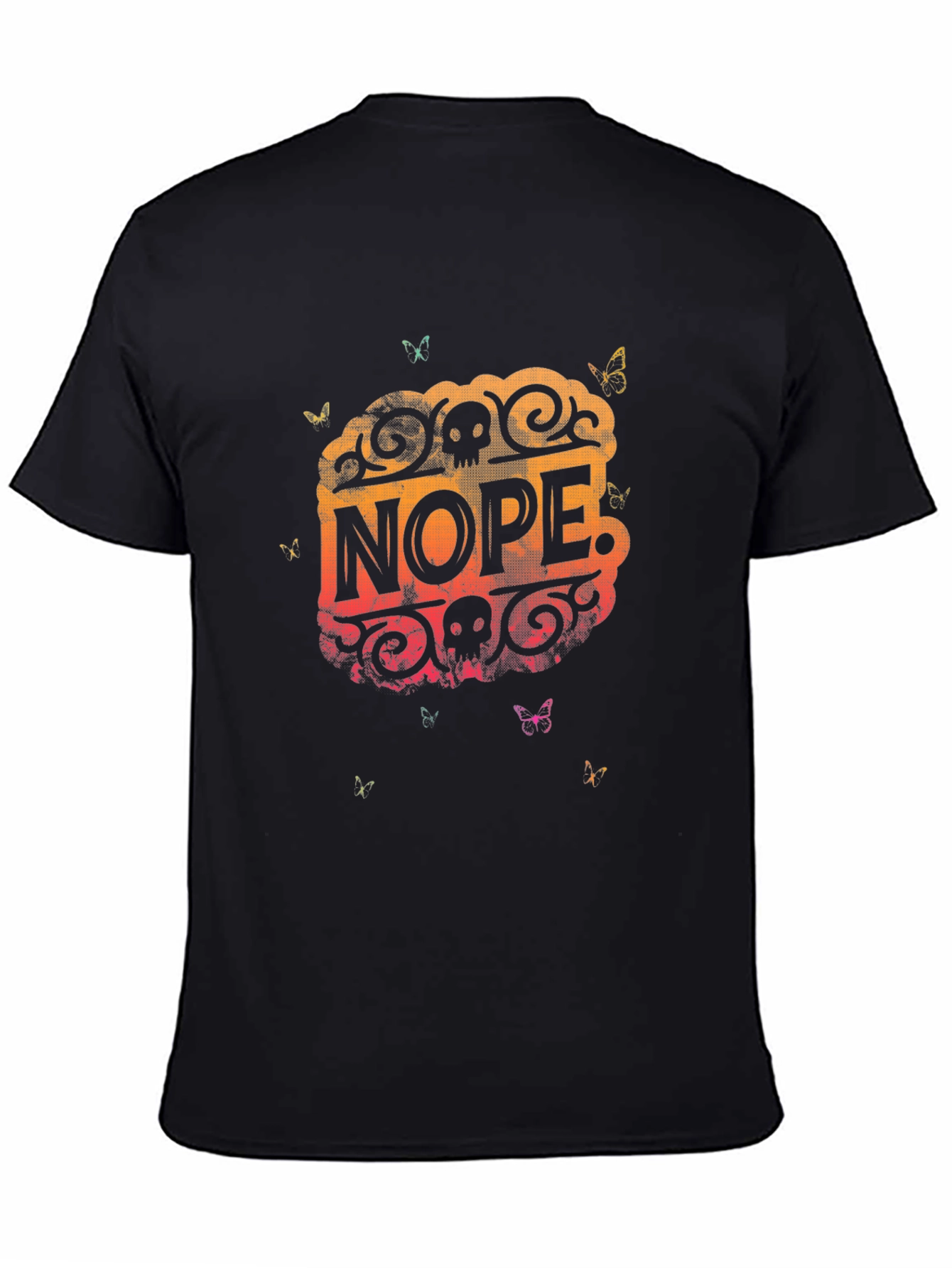 Nope Skull Butterfly Graphic Tee