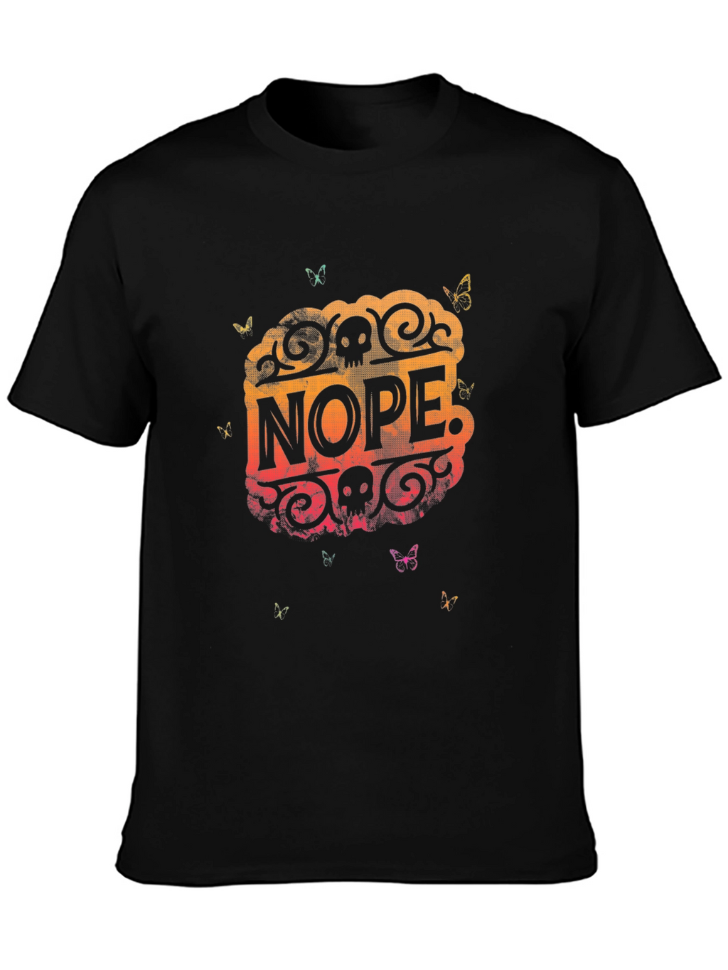 Nope Skull Butterfly Graphic Tee