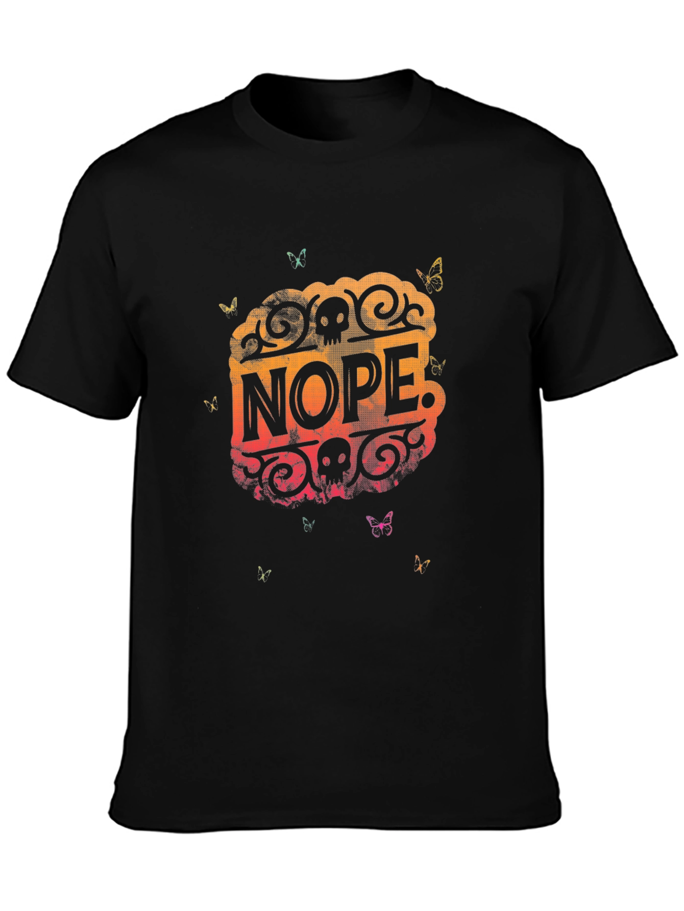 Nope Skull Butterfly Graphic Tee