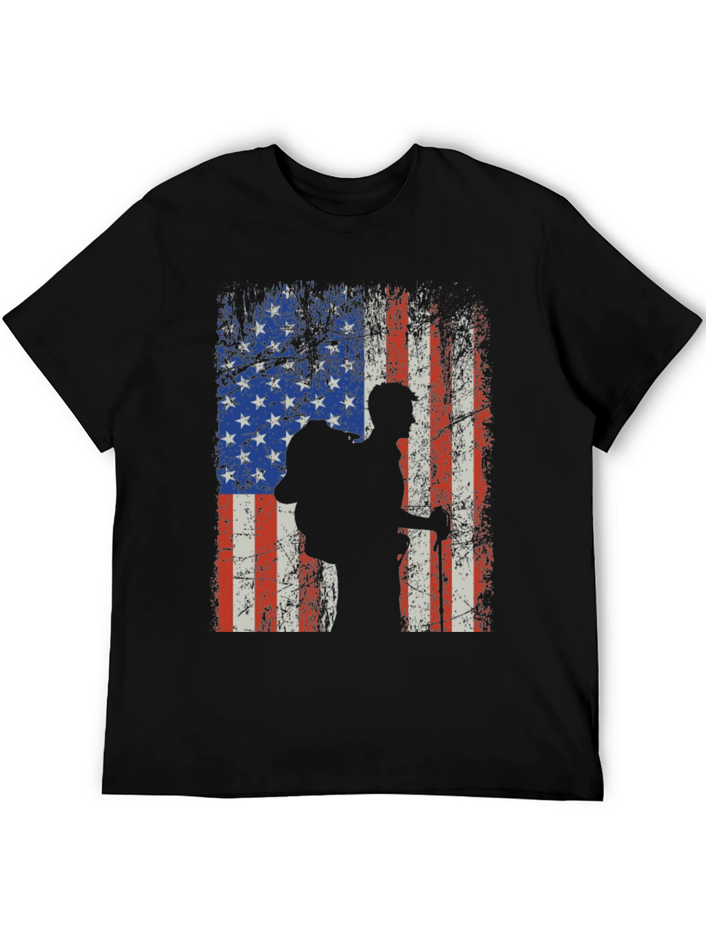 American Flag Hiker Graphic T-Shirt