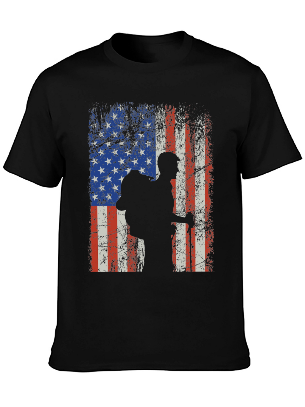 American Flag Hiker Graphic T-Shirt