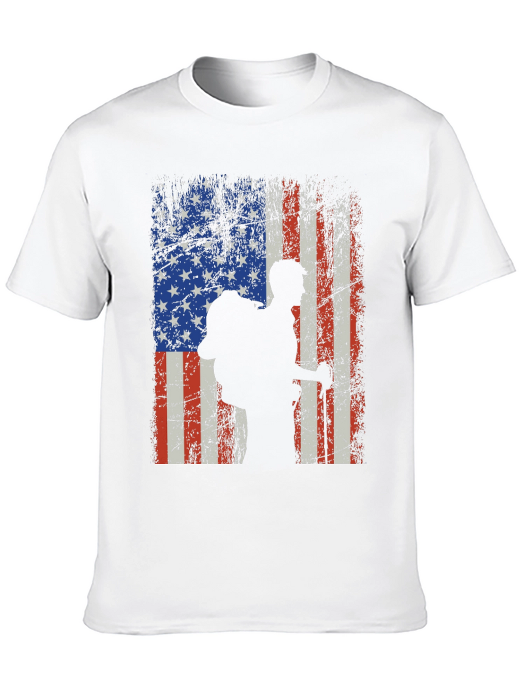 American Flag Hiker Graphic T-Shirt