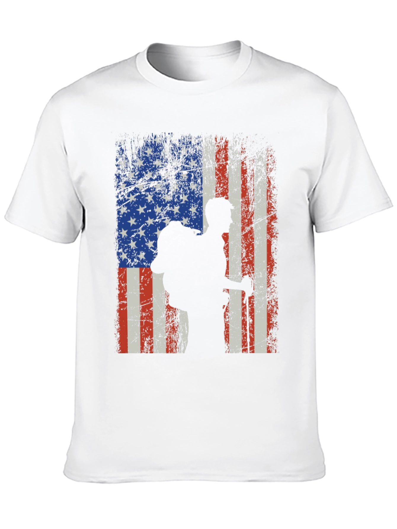 American Flag Hiker Graphic T-Shirt