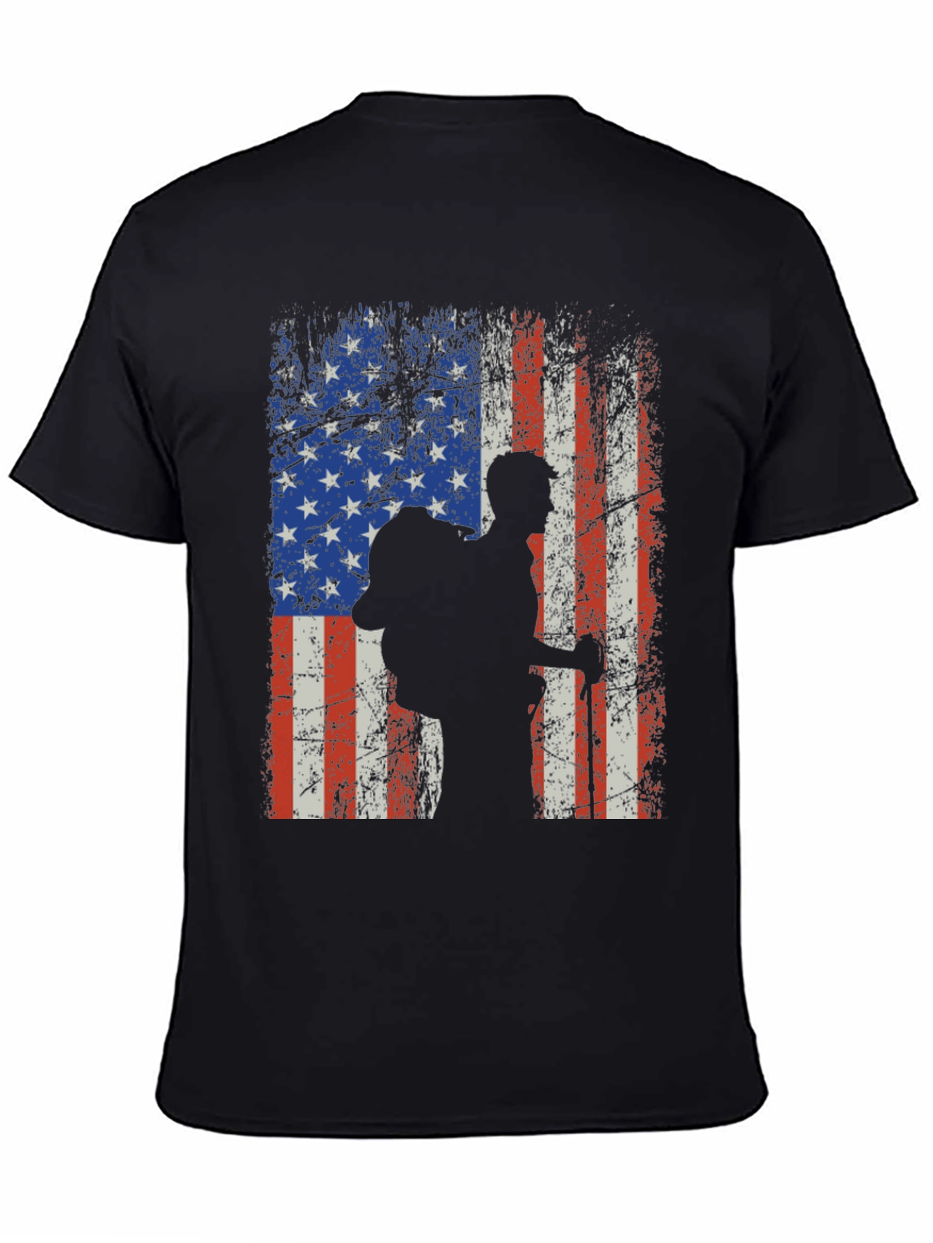 American Flag Hiker Graphic T-Shirt