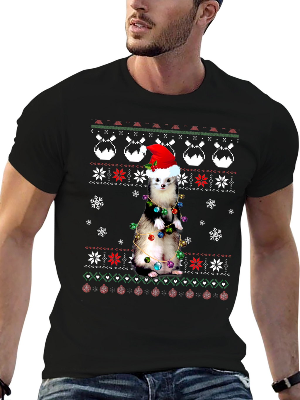 Festive Ferret Christmas T-Shirt