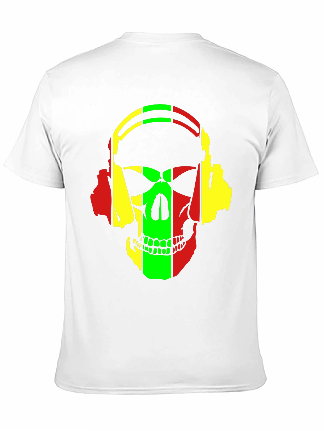 Rasta Skull Headphones Graphic T-Shirt