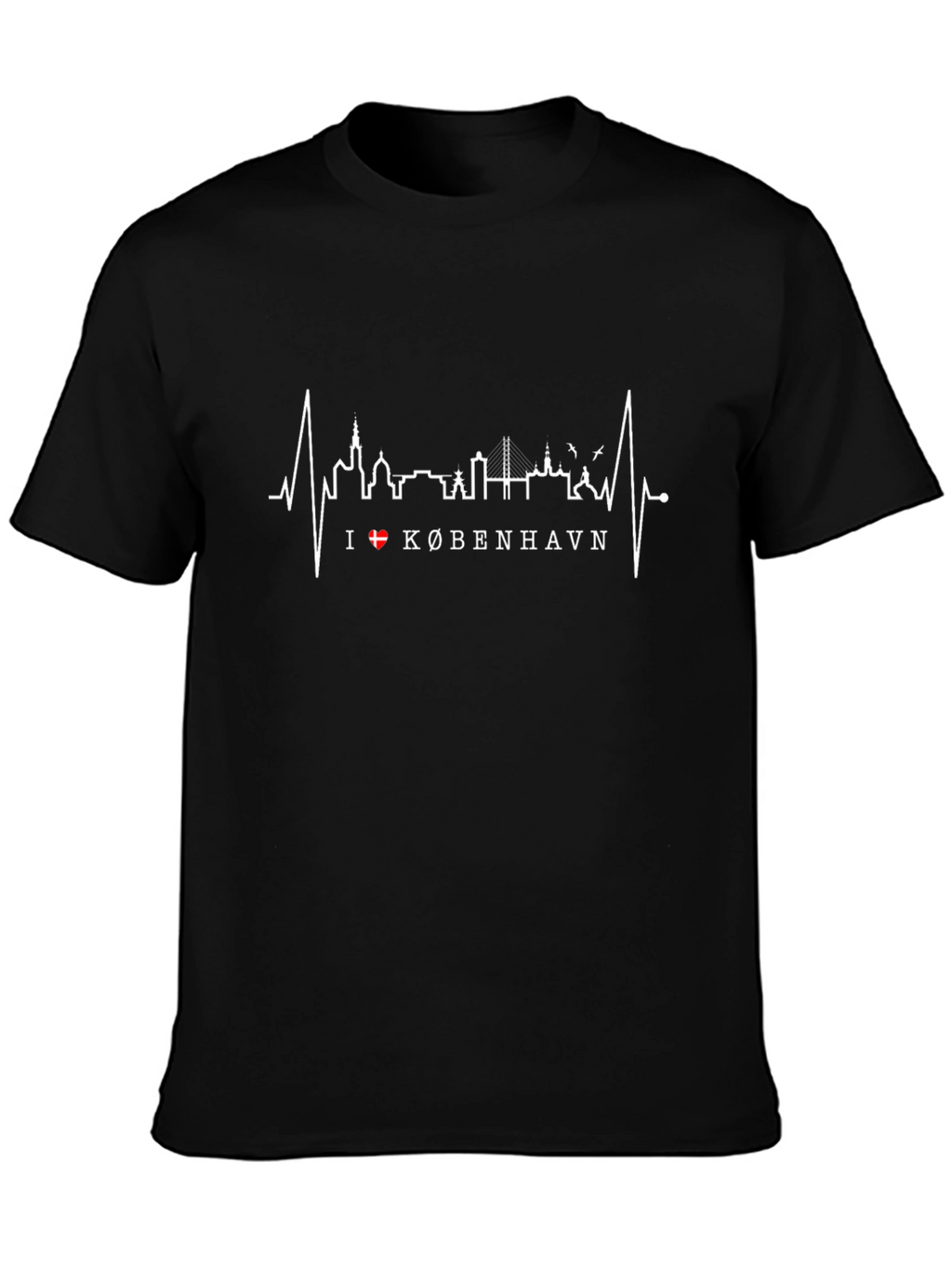Copenhagen Heartbeat T-Shirt - City Skyline Tee