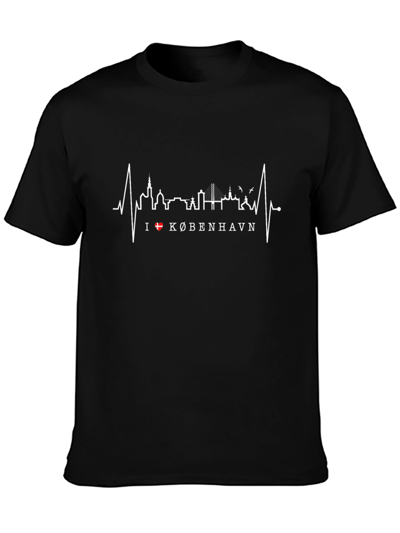Copenhagen Heartbeat T-Shirt - City Skyline Tee