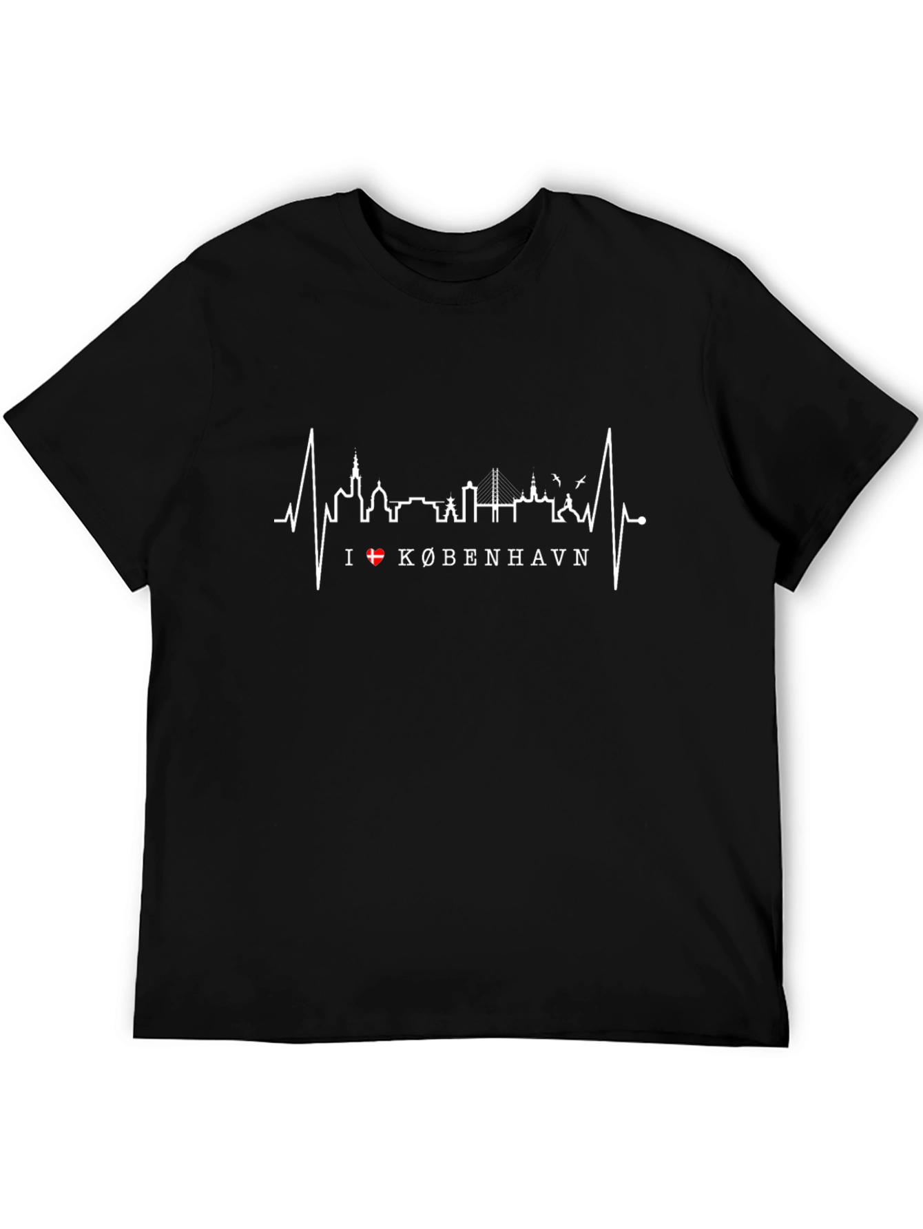 Copenhagen Heartbeat T-Shirt - City Skyline Tee