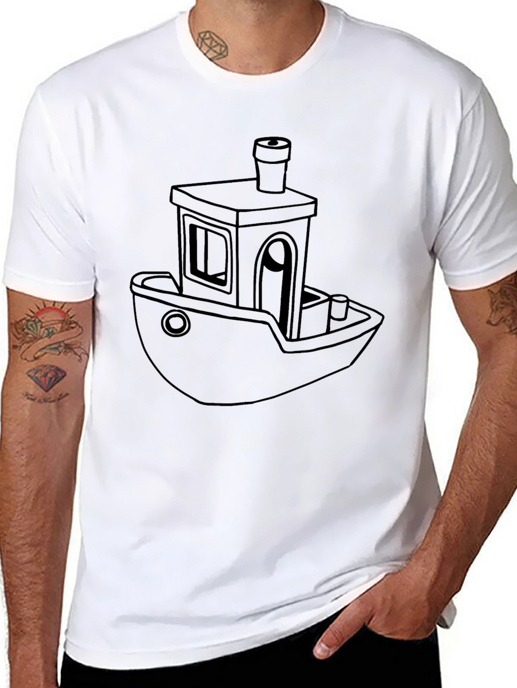 3D Printer Benchy Boat Black T-Shirt