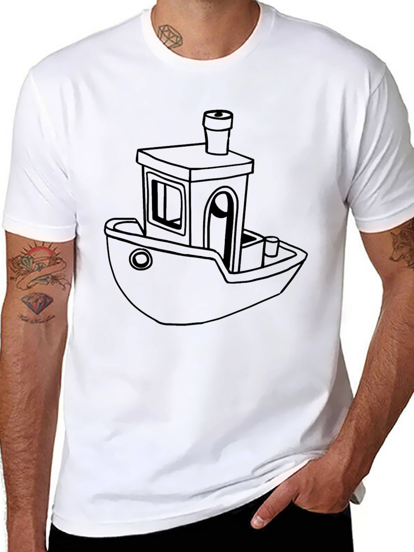 3D Printer Benchy Boat Black T-Shirt