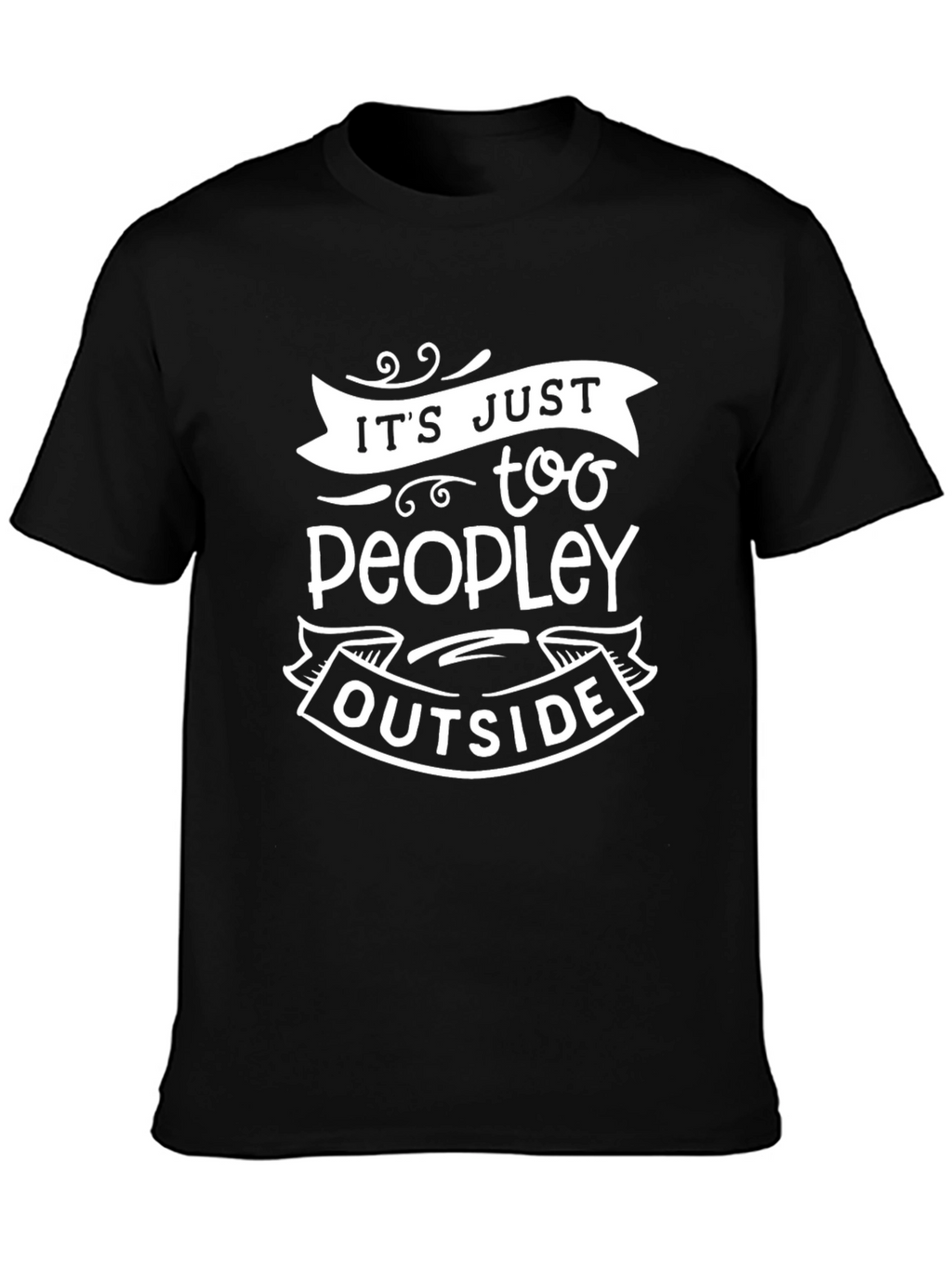 Too Peopley Outside Black Graphic T-Shirt