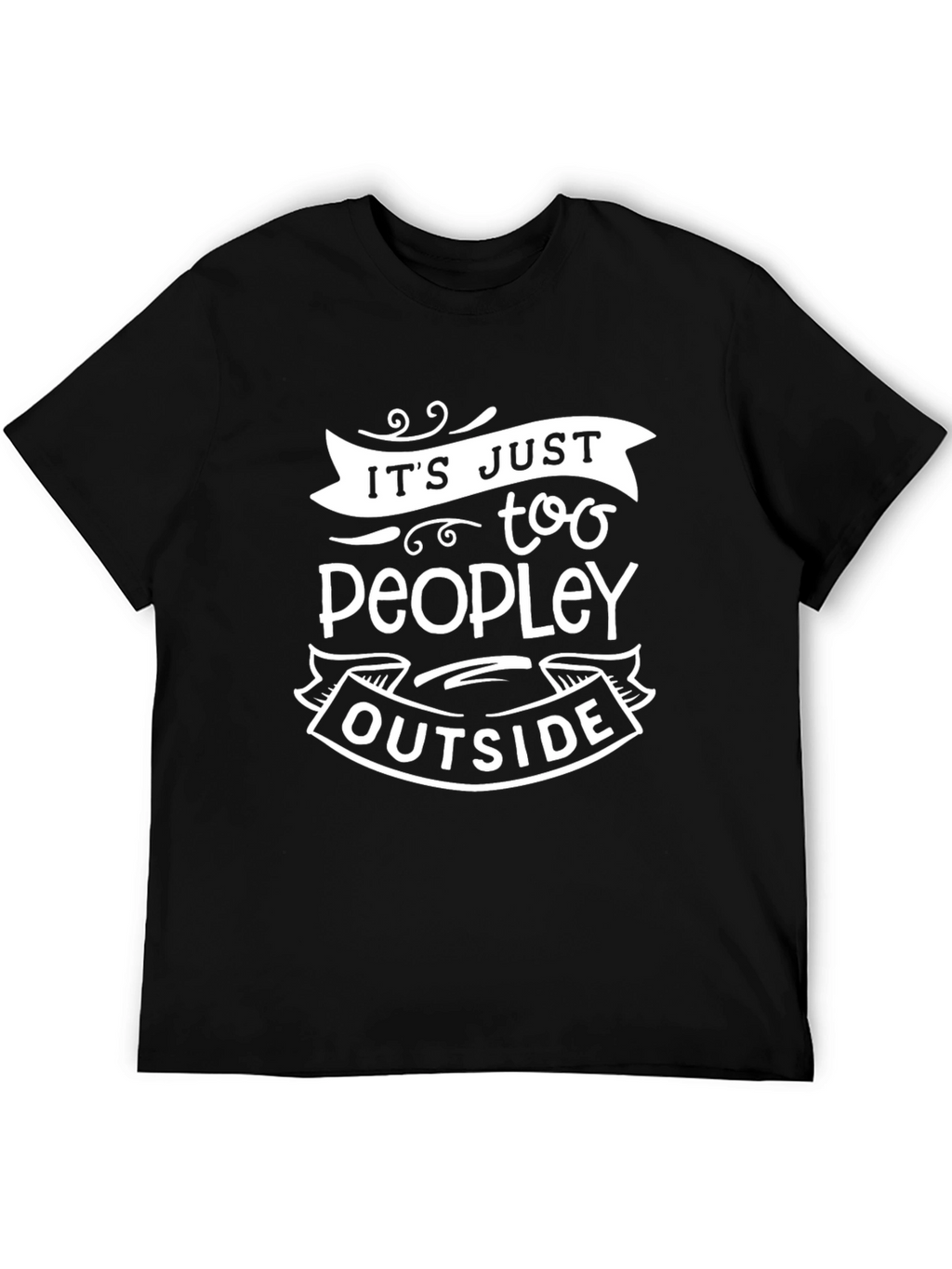 Too Peopley Outside Black Graphic T-Shirt
