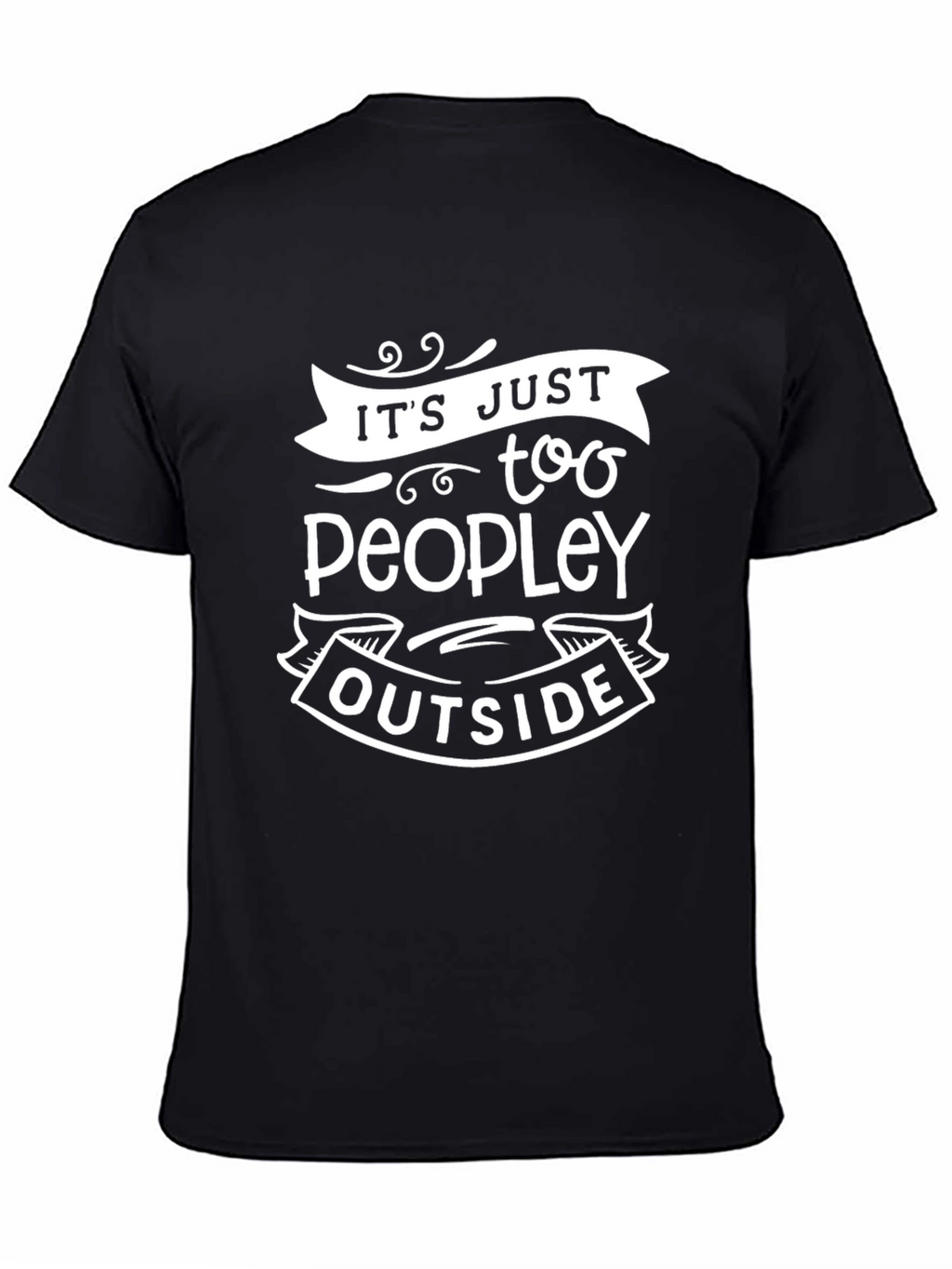 Too Peopley Outside Black Graphic T-Shirt