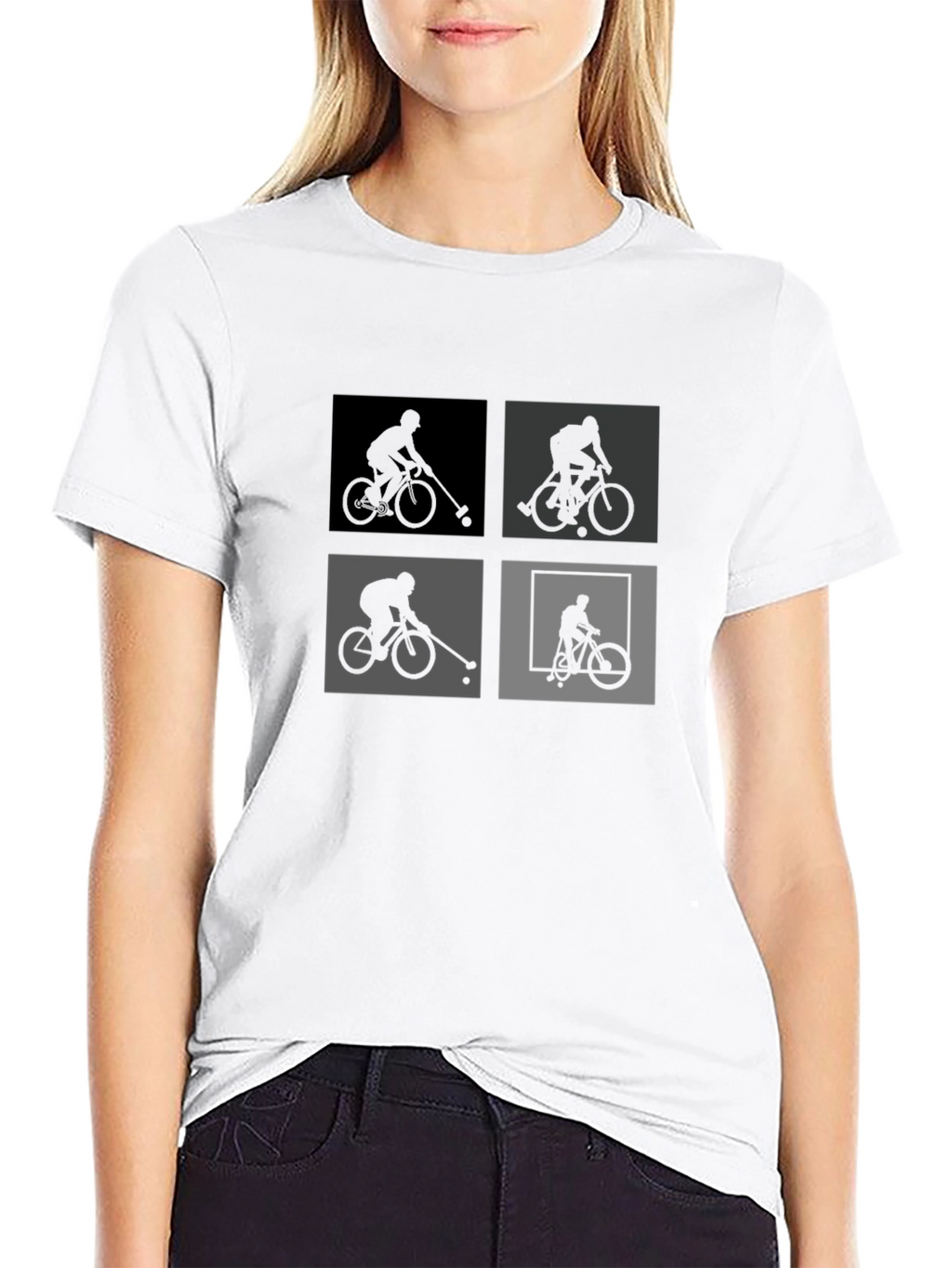 Bike Polo Silhouette Graphic Tee