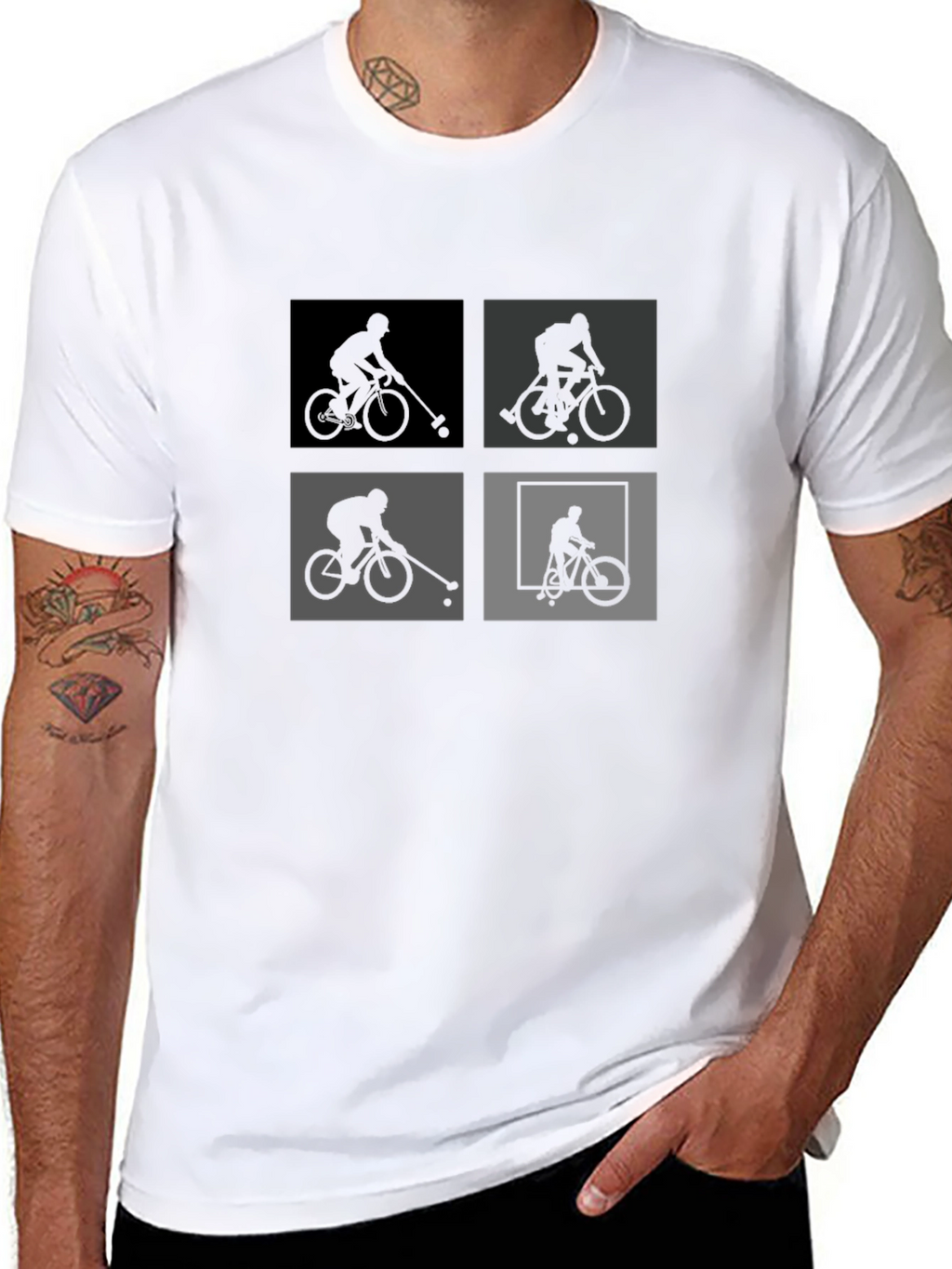 Bike Polo Silhouette Graphic Tee