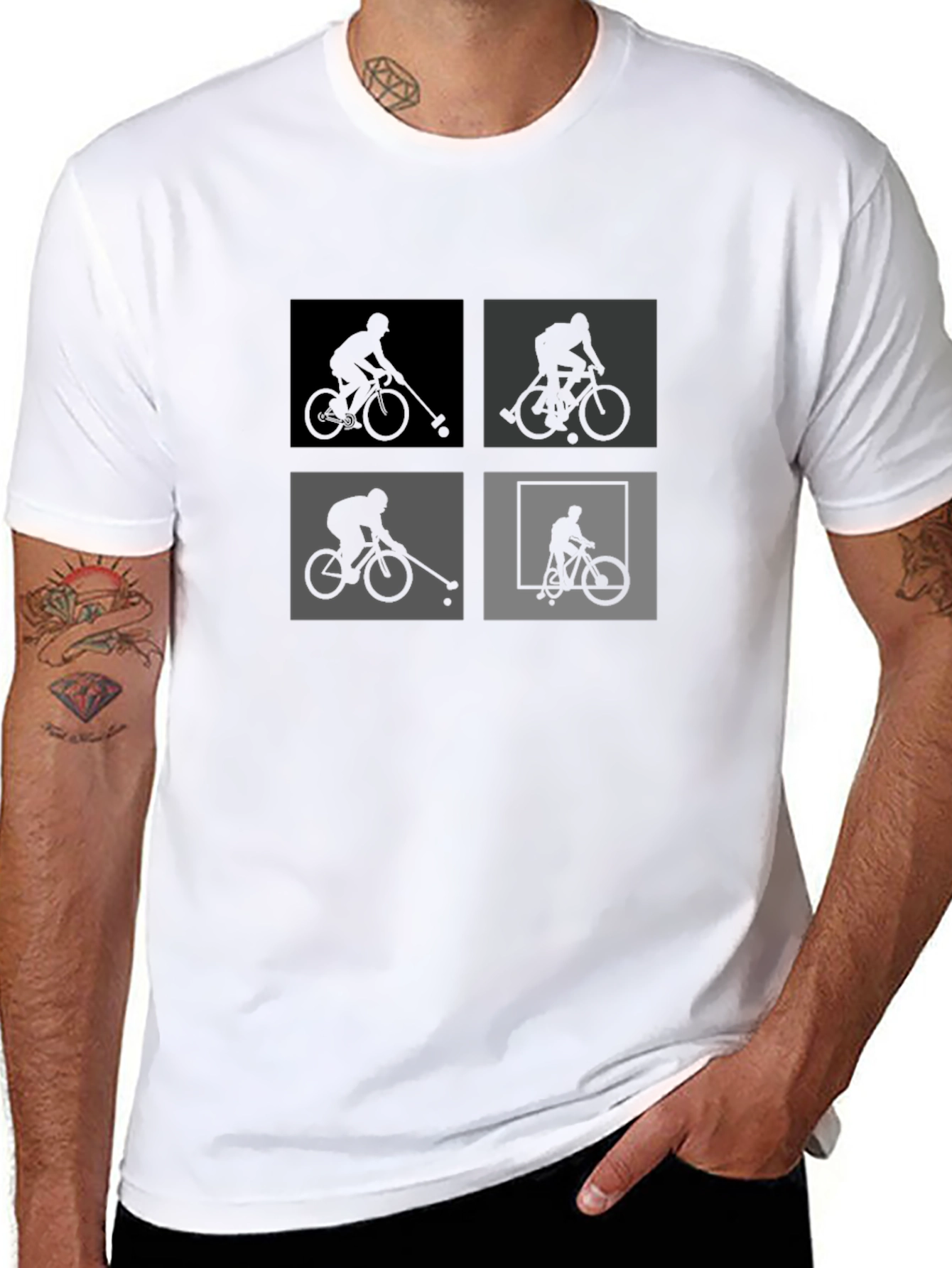 Bike Polo Silhouette Graphic Tee