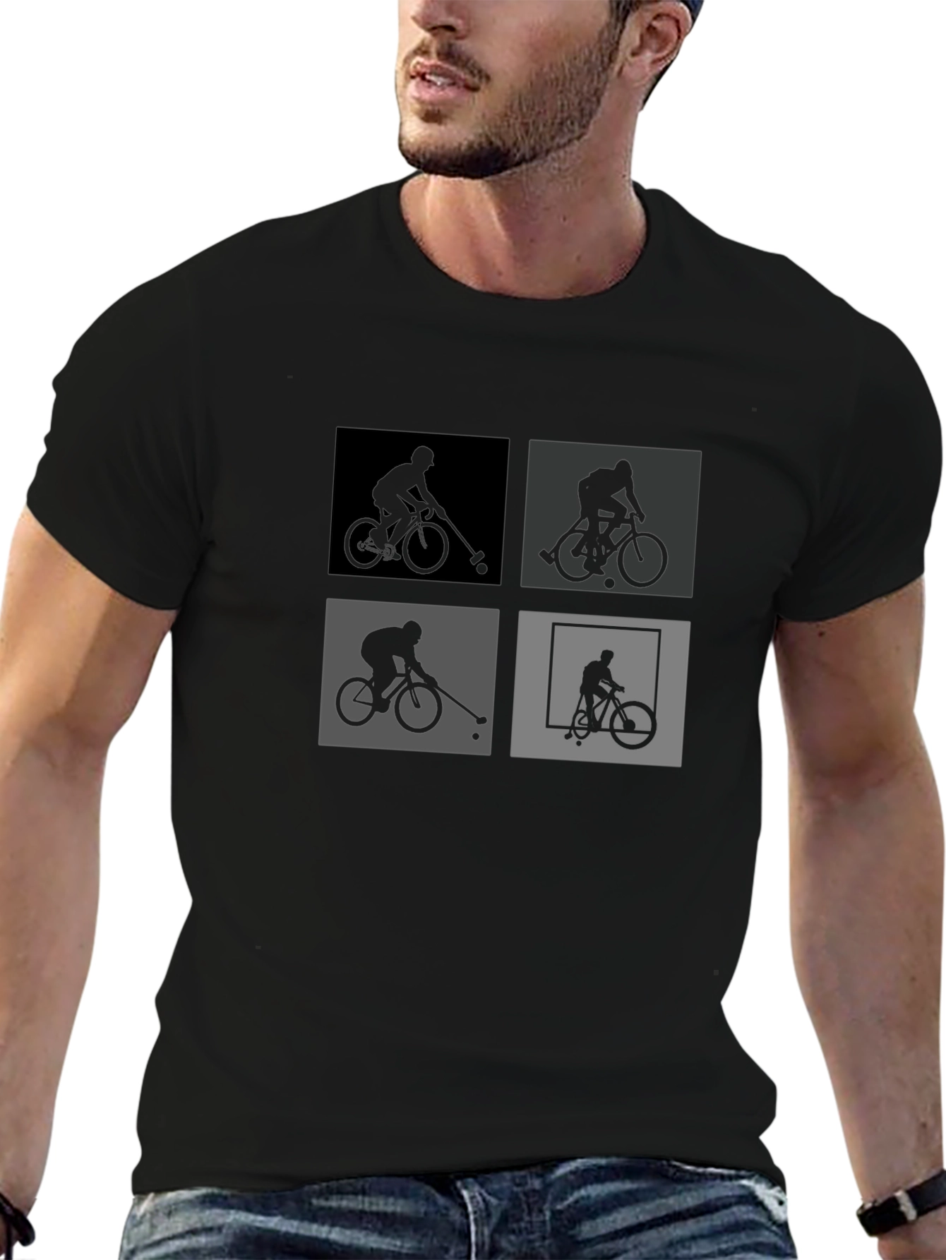 Bike Polo Silhouette Graphic Tee