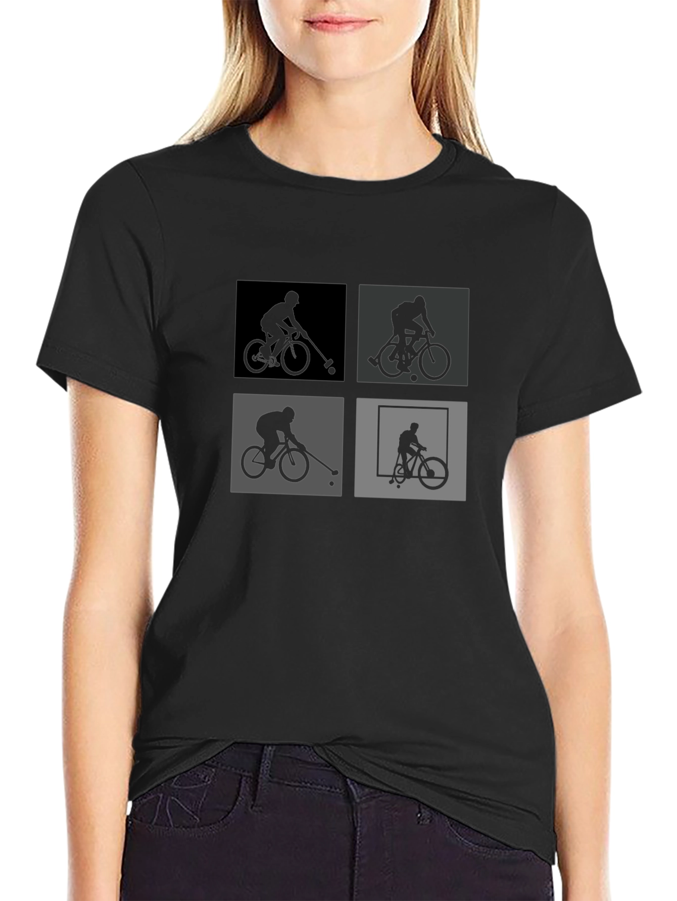 Bike Polo Silhouette Graphic Tee