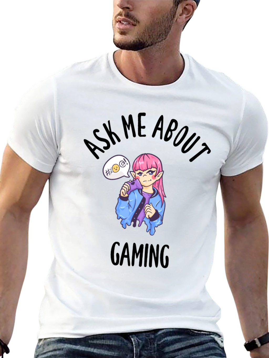 Ask Me About Gaming Black T-Shirt