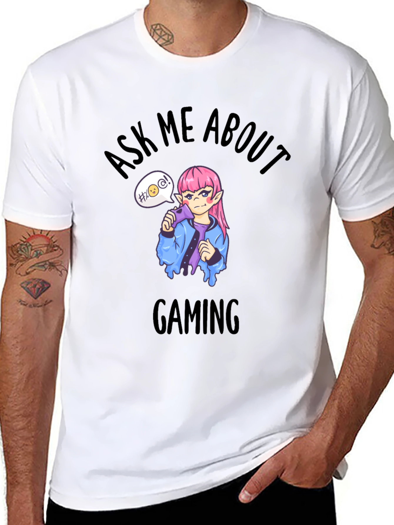 Ask Me About Gaming Black T-Shirt