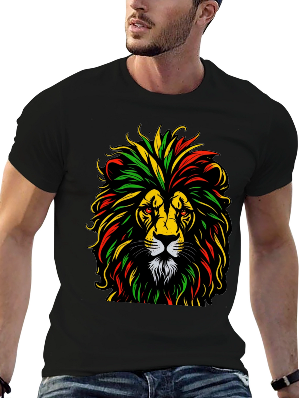 Rasta Lion Graphic Tee - Reggae Vibes