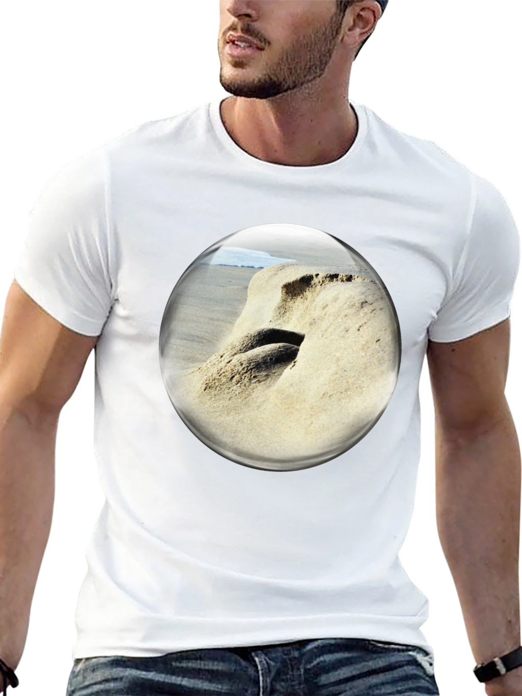 Beach Bubble T-Shirt: Coastal Vibes Unique Design