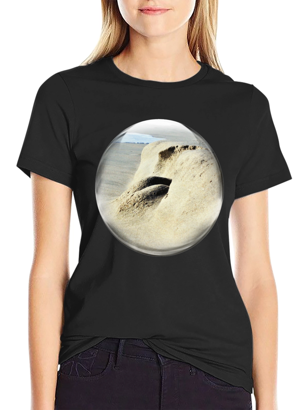 Beach Bubble T-Shirt: Coastal Vibes Unique Design