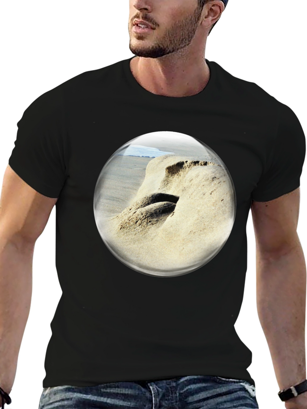 Beach Bubble T-Shirt: Coastal Vibes Unique Design