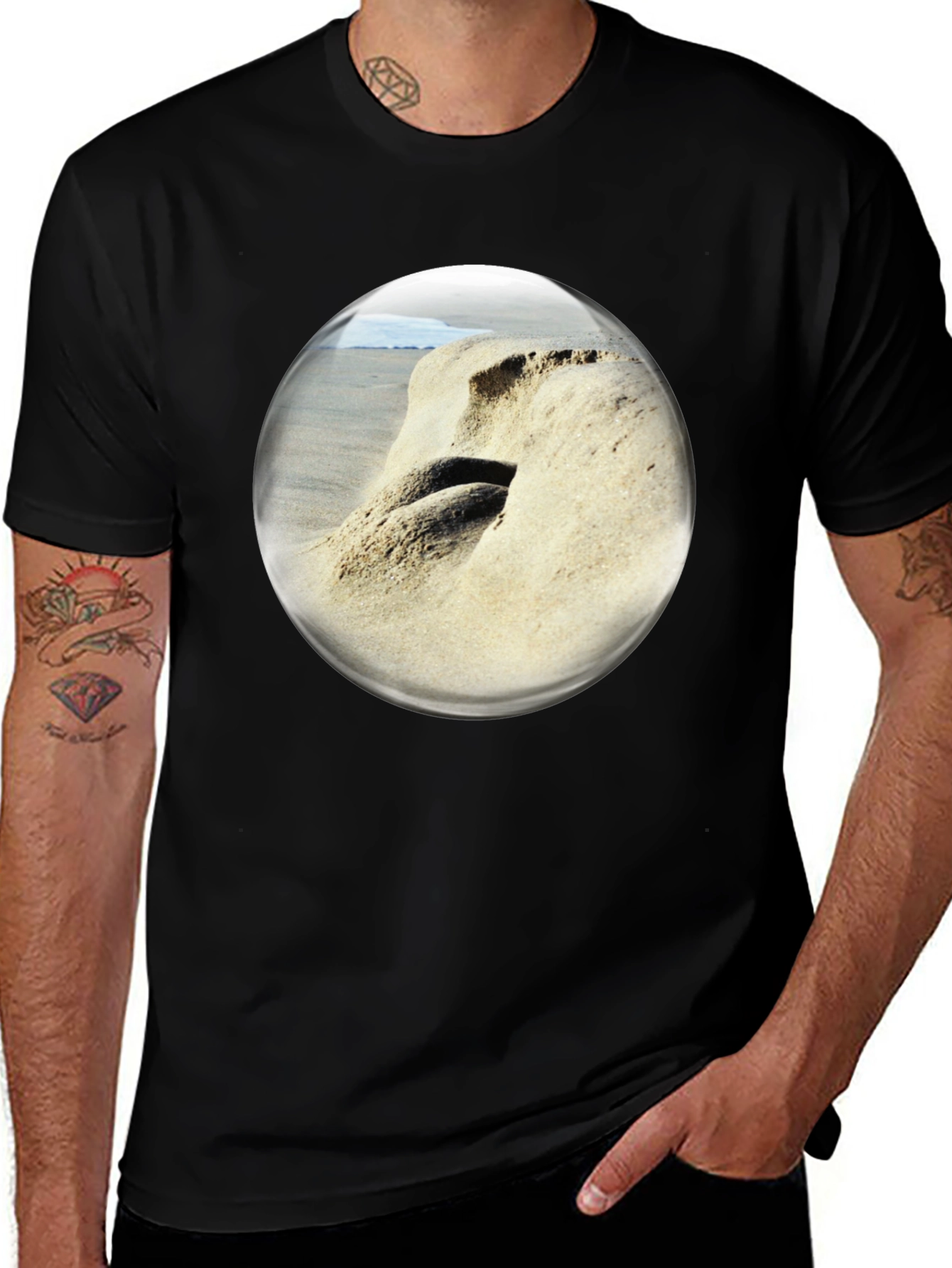 Beach Bubble T-Shirt: Coastal Vibes Unique Design