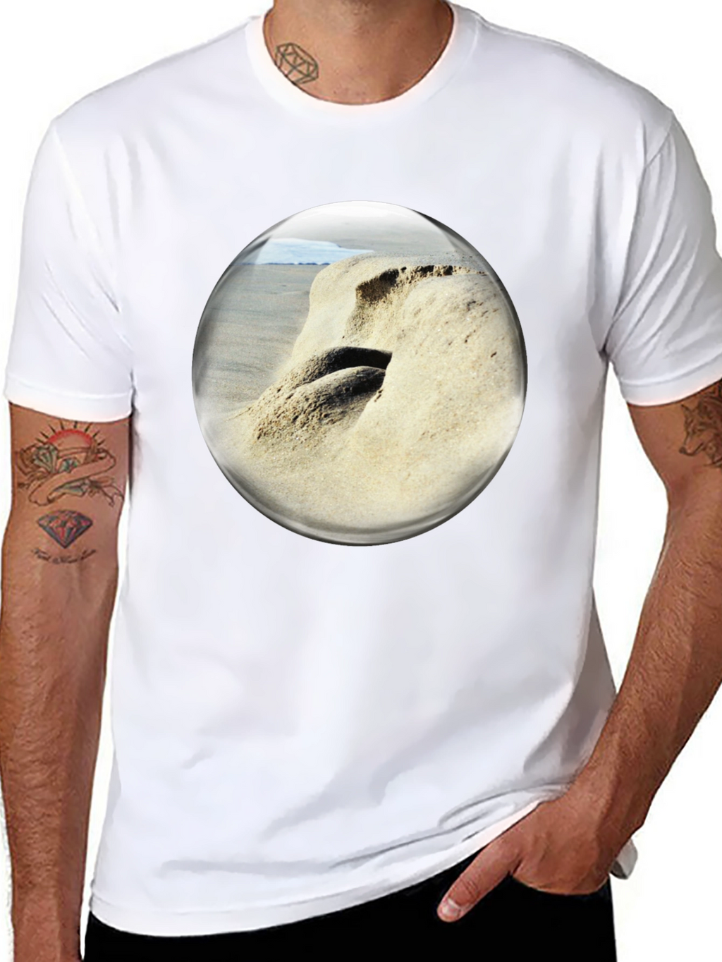 Beach Bubble T-Shirt: Coastal Vibes Unique Design