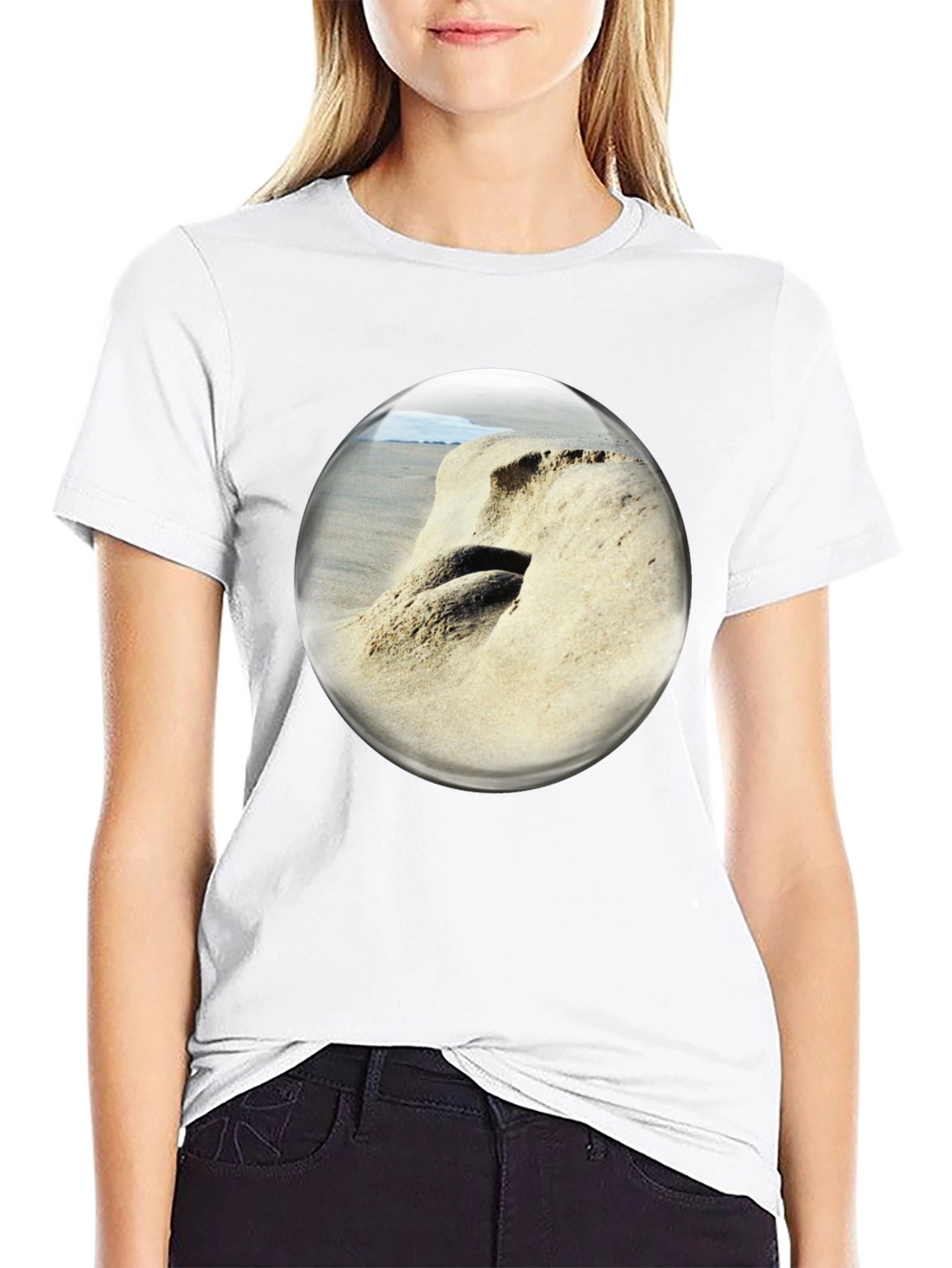 Beach Bubble T-Shirt: Coastal Vibes Unique Design