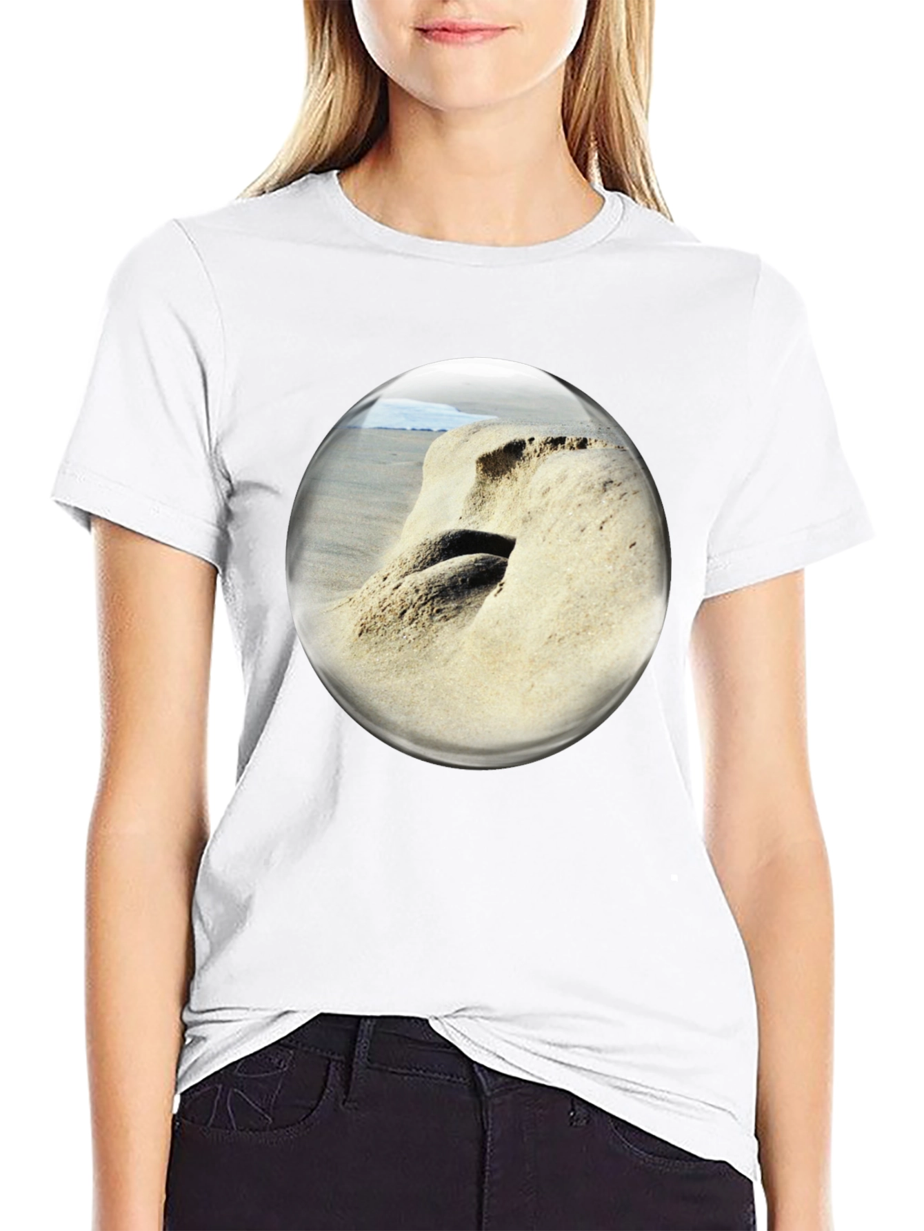 Beach Bubble T-Shirt: Coastal Vibes Unique Design