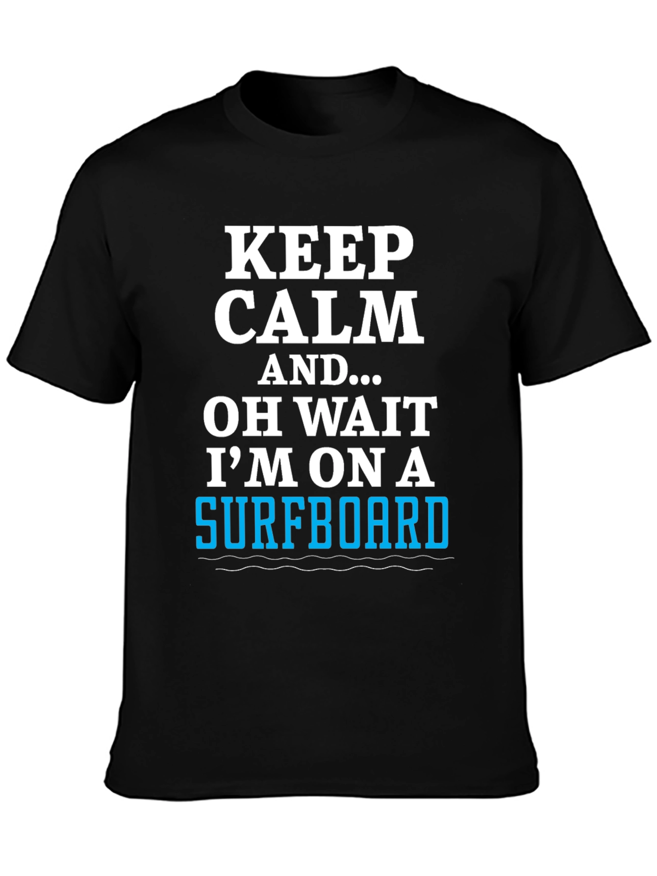 Keep Calm Surfboard Tee - Mens Black Graphic T-Shirt