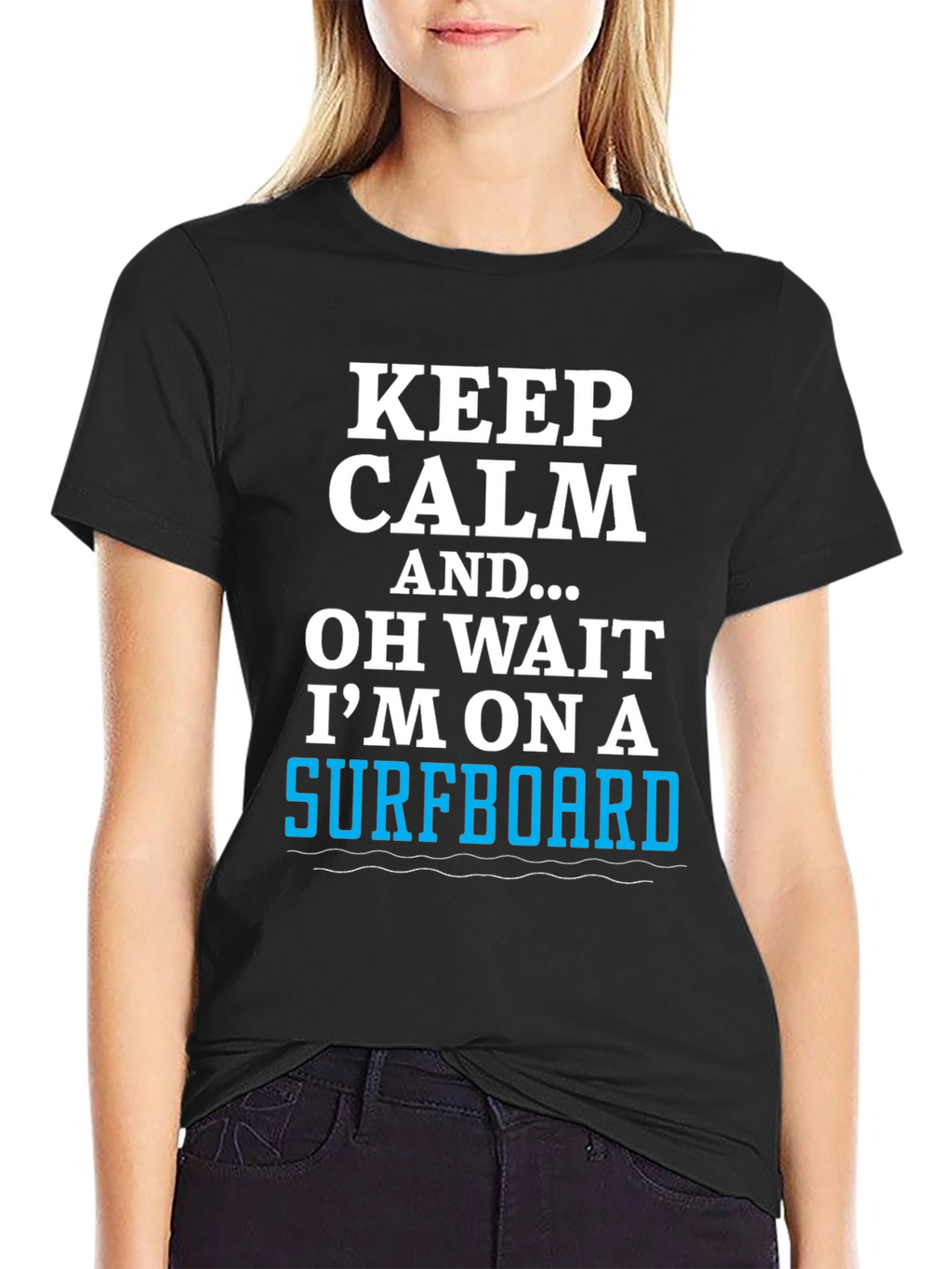 Keep Calm Surfboard Tee - Mens Black Graphic T-Shirt