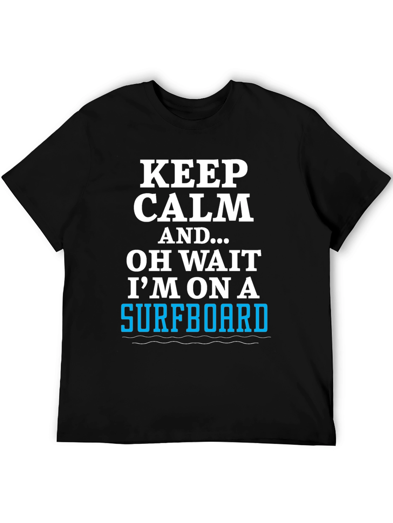 Keep Calm Surfboard Tee - Mens Black Graphic T-Shirt
