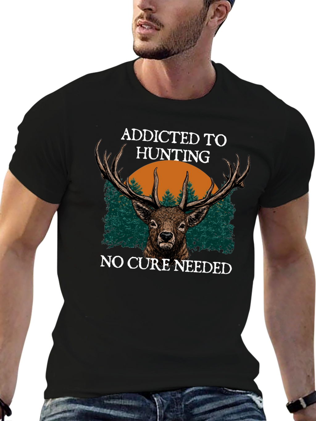 Addicted to Hunting Deer Graphic Tee