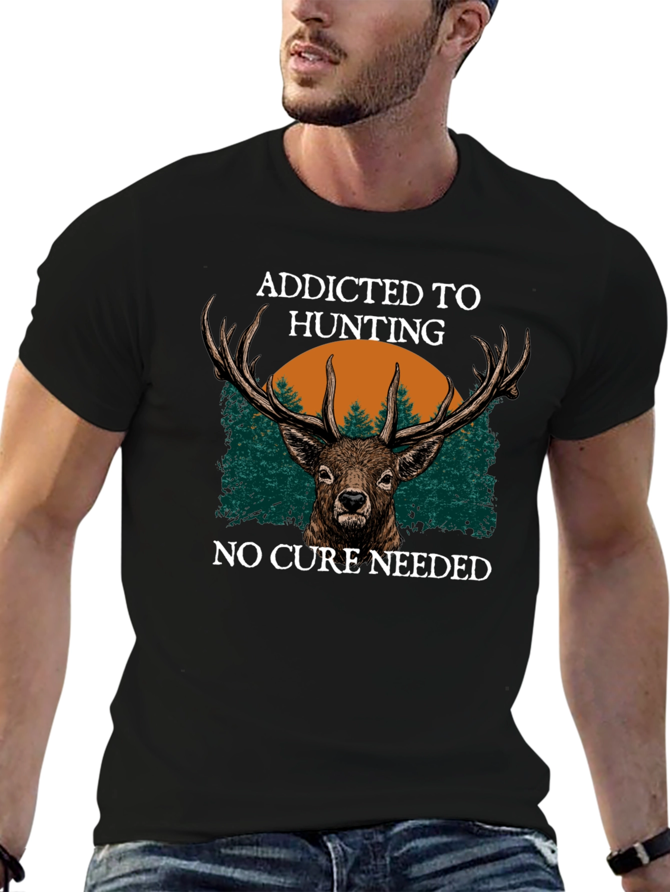 Addicted to Hunting Deer Graphic Tee