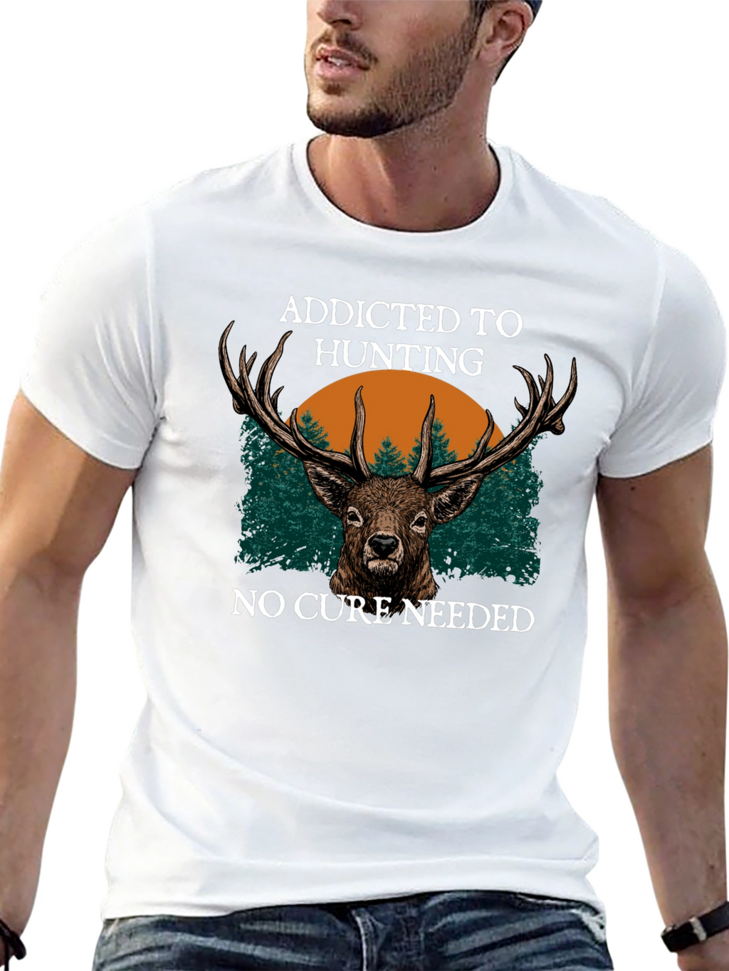 Addicted to Hunting Deer Graphic Tee